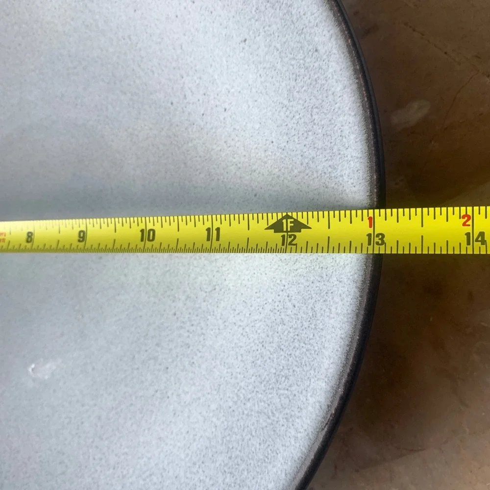 Jars France Tourron Blue Grey Stoneware Large Round‎ Serving Platter 13 Inch